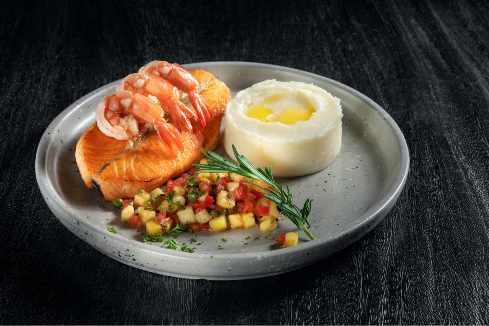 Salmon-Prawns