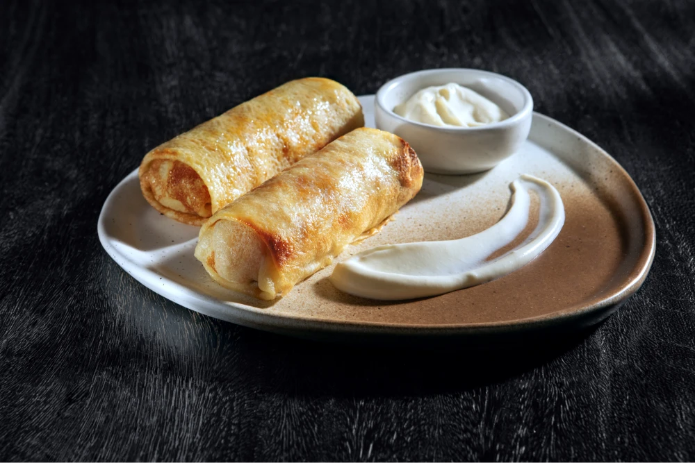 Pancakes Stuffed with Chicken and Mushrooms